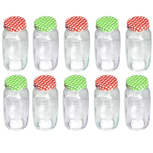 10 Pack Clear Mason Jars 750 ml Wide Mouth Glass Lids Jelly Crafts Pint Wedding