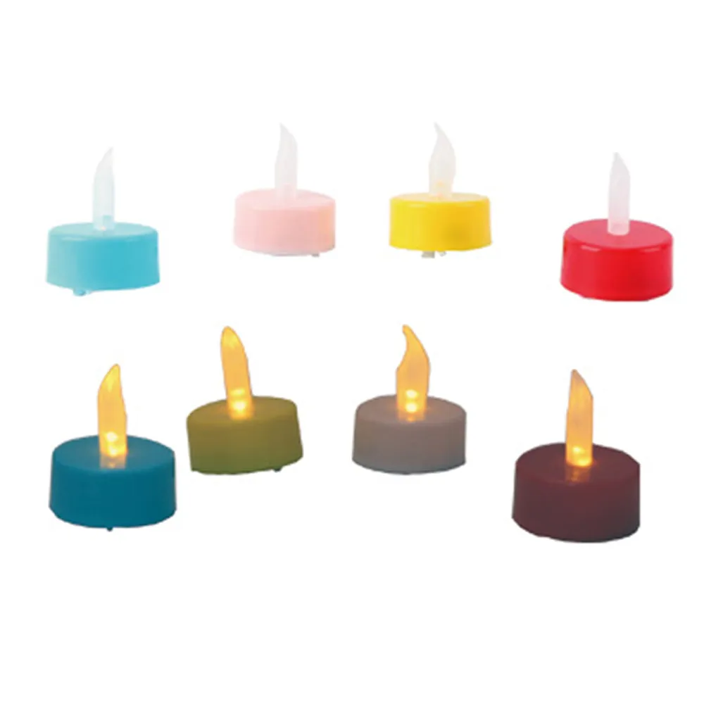 12 Pc Flameless Votive Candles Battery Operated LED Tea Light Assorted Colors