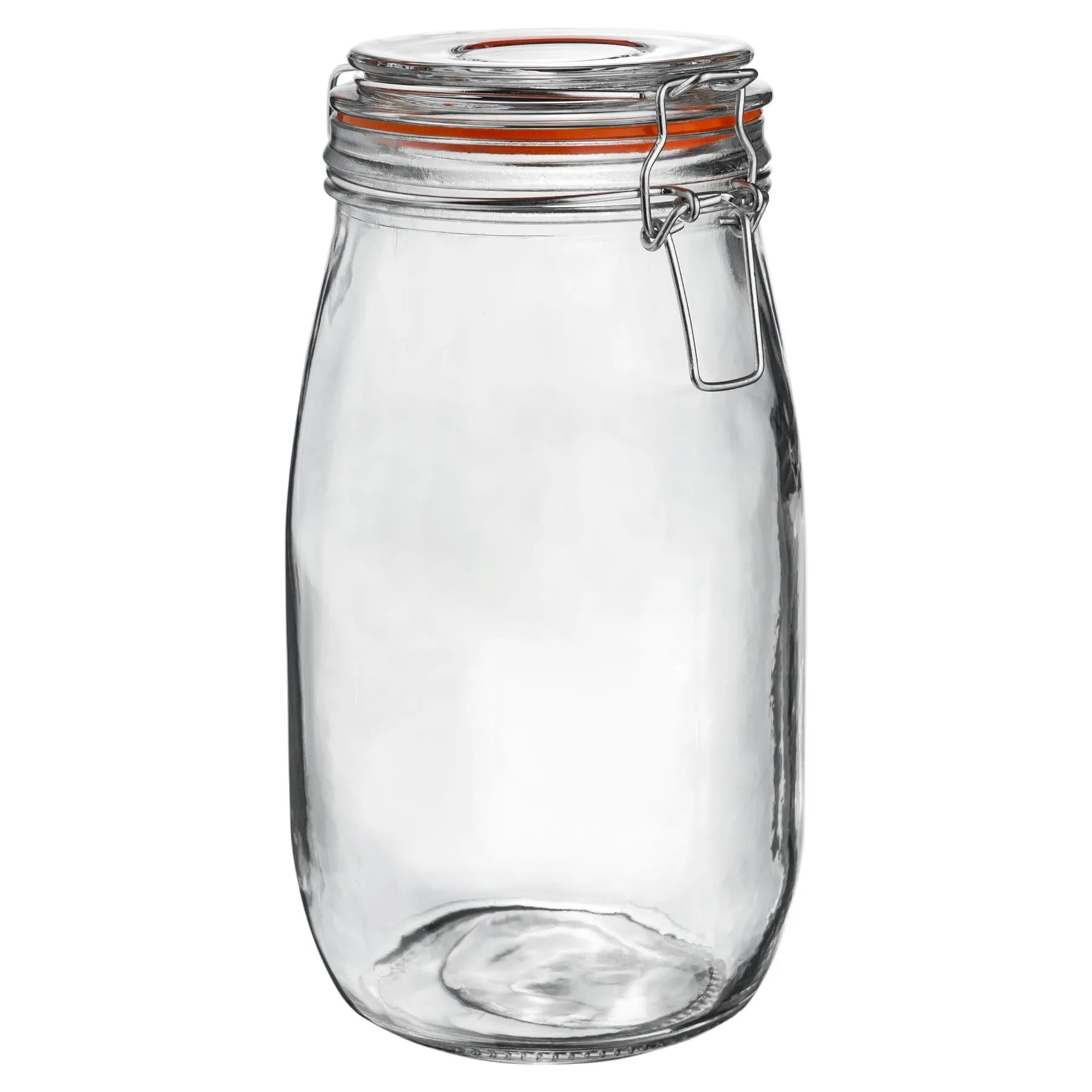 1.5L Glass Storage Jars   Four Free Coloured Seals Per Jar - Pack of Three