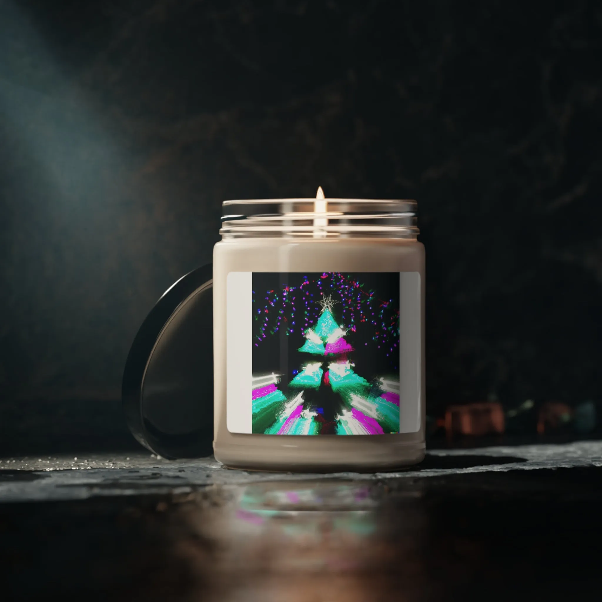 Abstract Christmas Tree Scented Soy Candle, 9oz