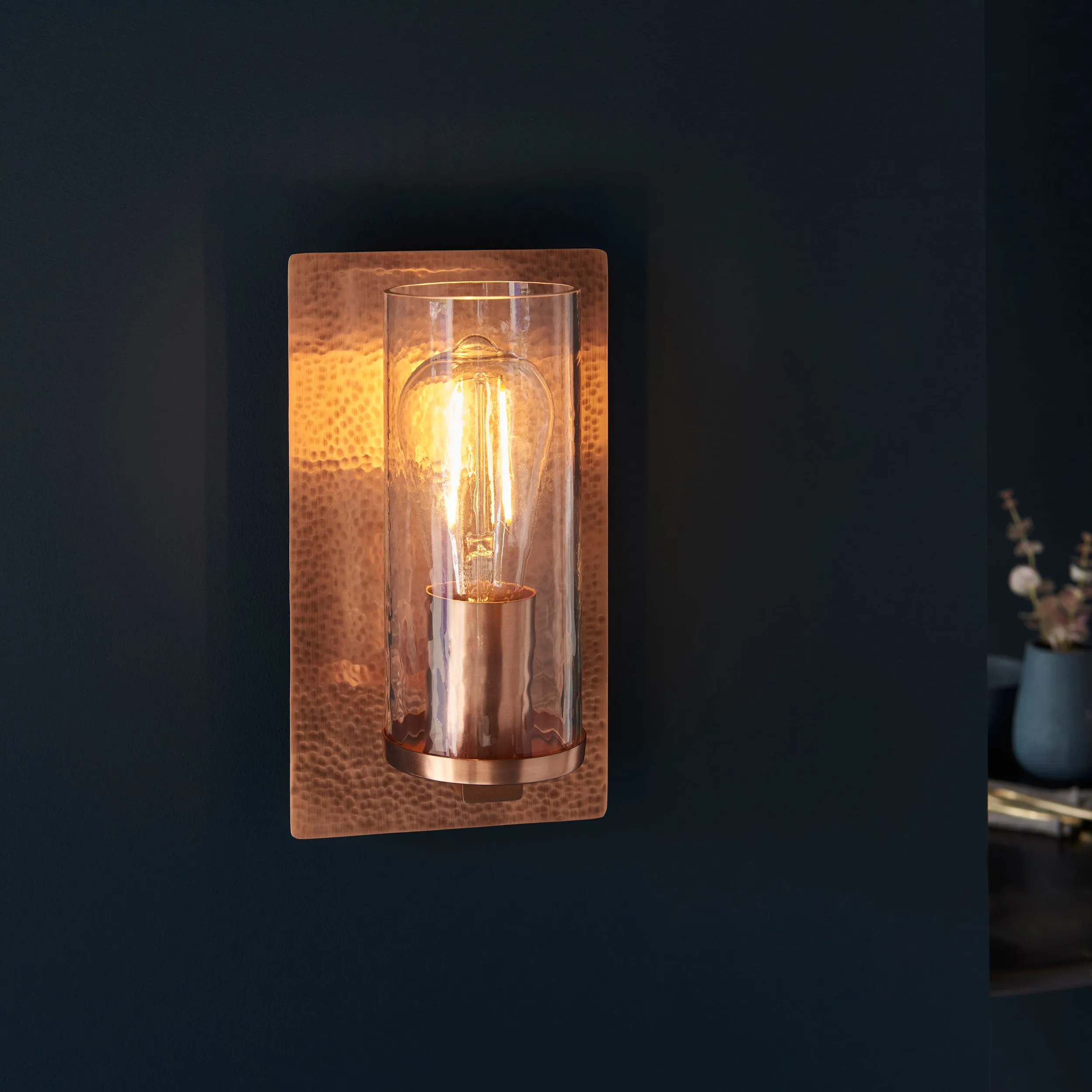 Amos Cattelan Wall Light Hammered Copper