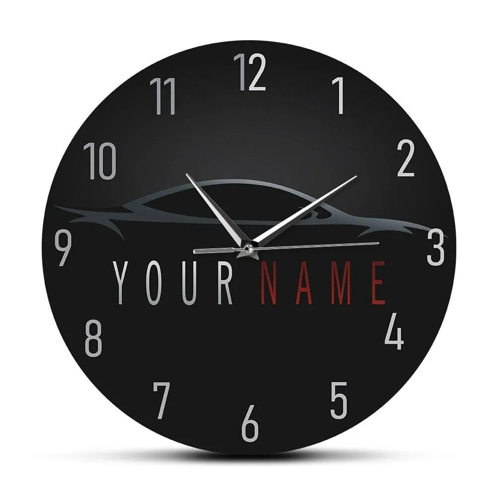 Auto Style Driving Car Logo Modern Silent Wall Clock Sports Vehicle Garage