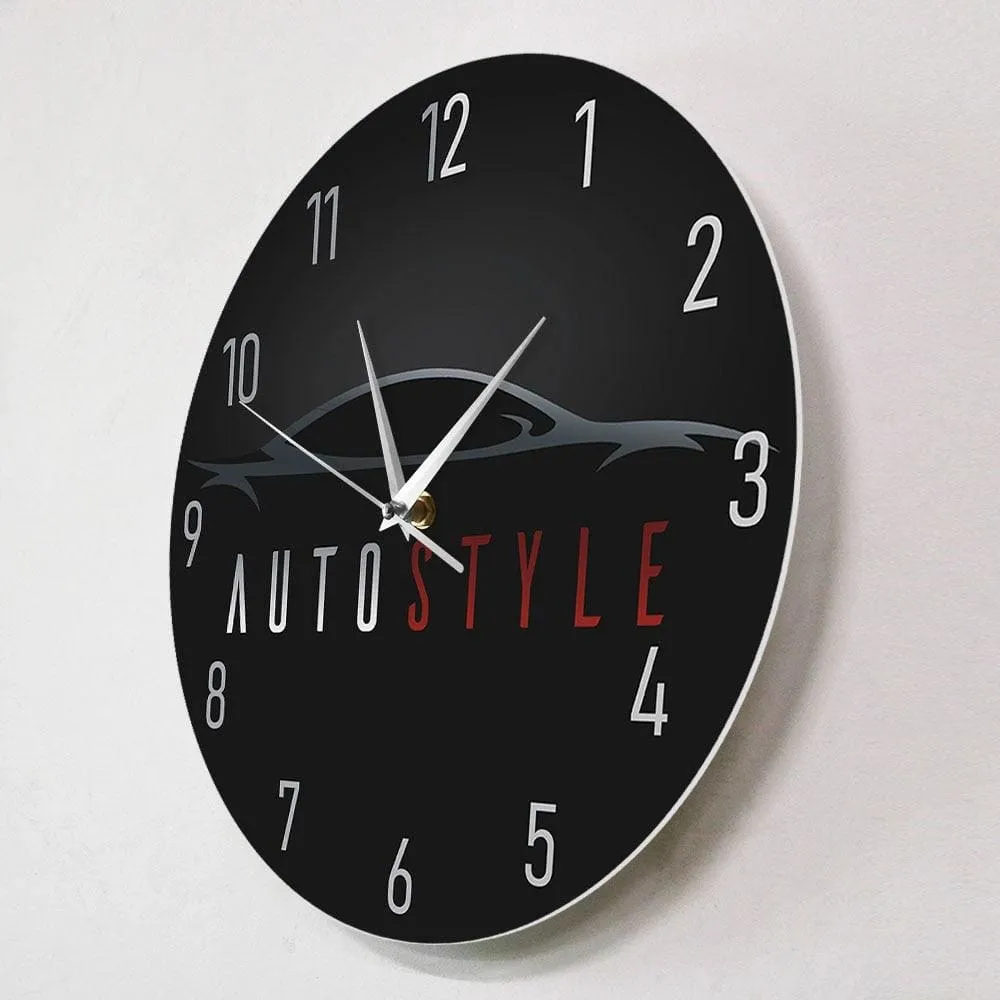 Auto Style Driving Car Logo Modern Silent Wall Clock Sports Vehicle Garage