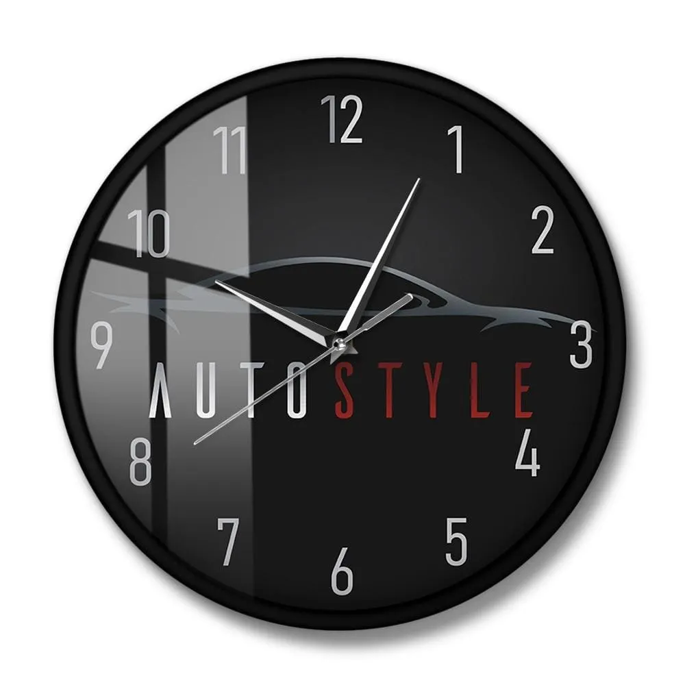 Auto Style Driving Car Logo Modern Silent Wall Clock Sports Vehicle Garage