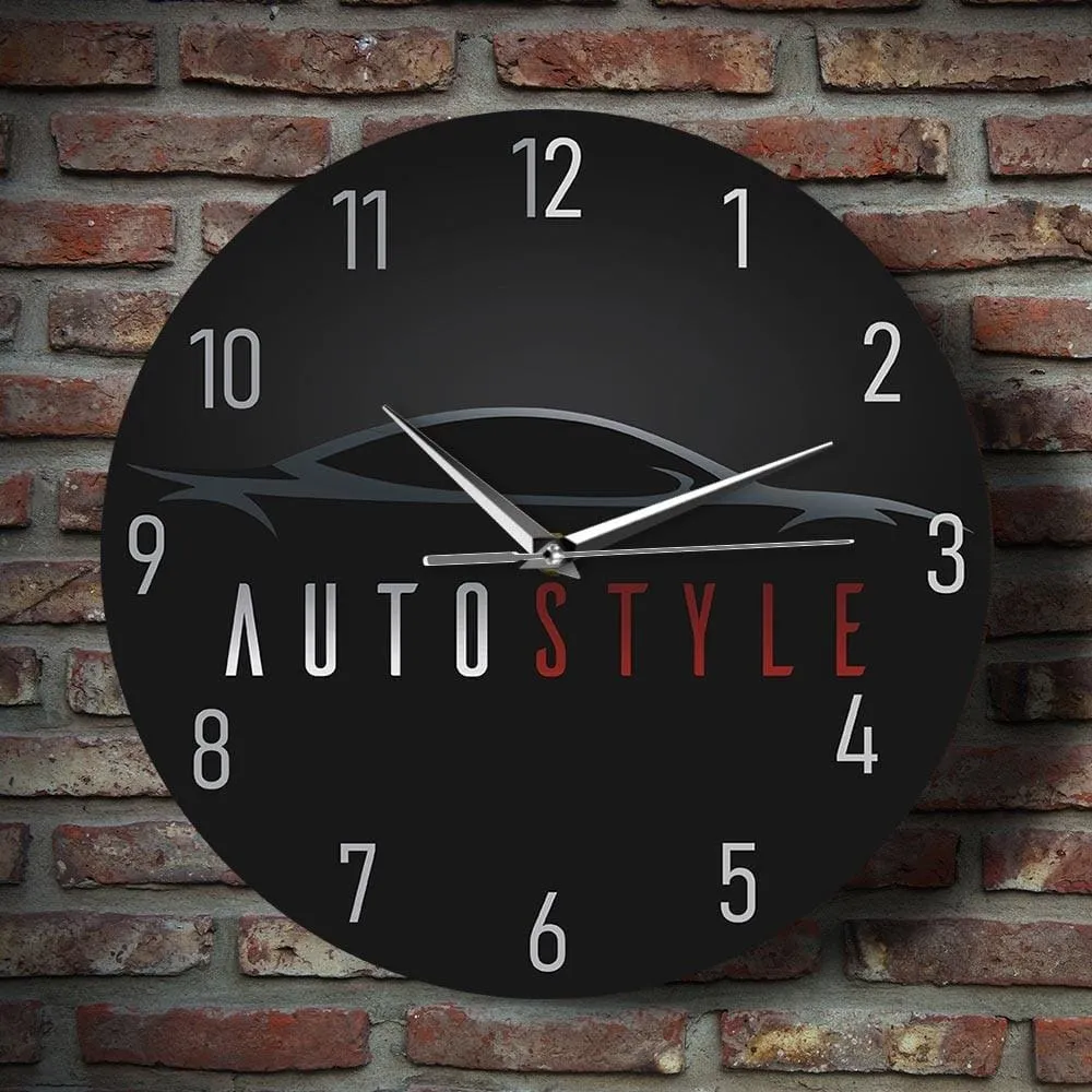 Auto Style Driving Car Logo Modern Silent Wall Clock Sports Vehicle Garage