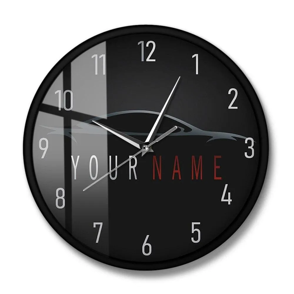 Auto Style Driving Car Logo Modern Silent Wall Clock Sports Vehicle Garage