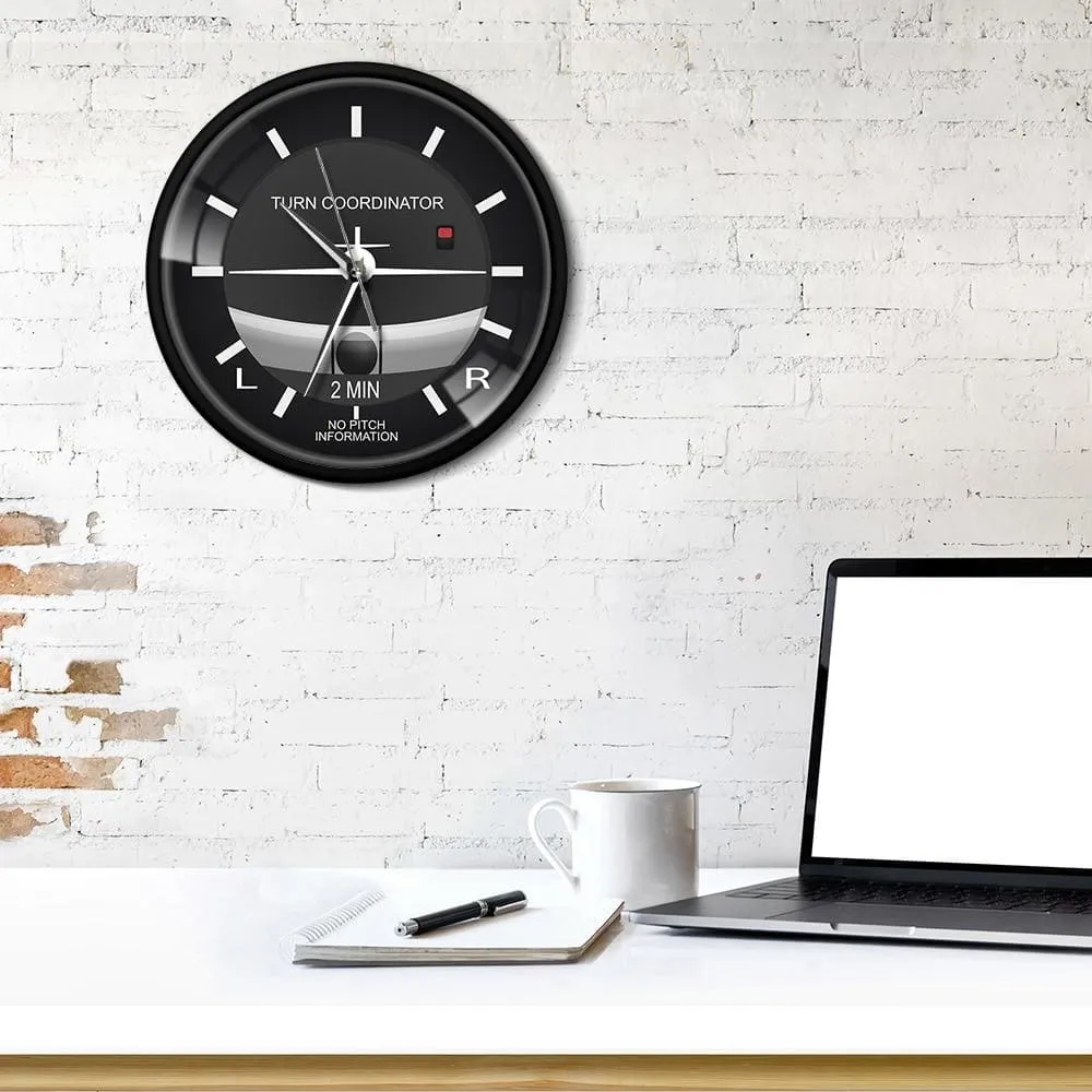 Aviation Classic Silent Non Ticking Wall Clock Aircraft Cockpit Style Face Wall