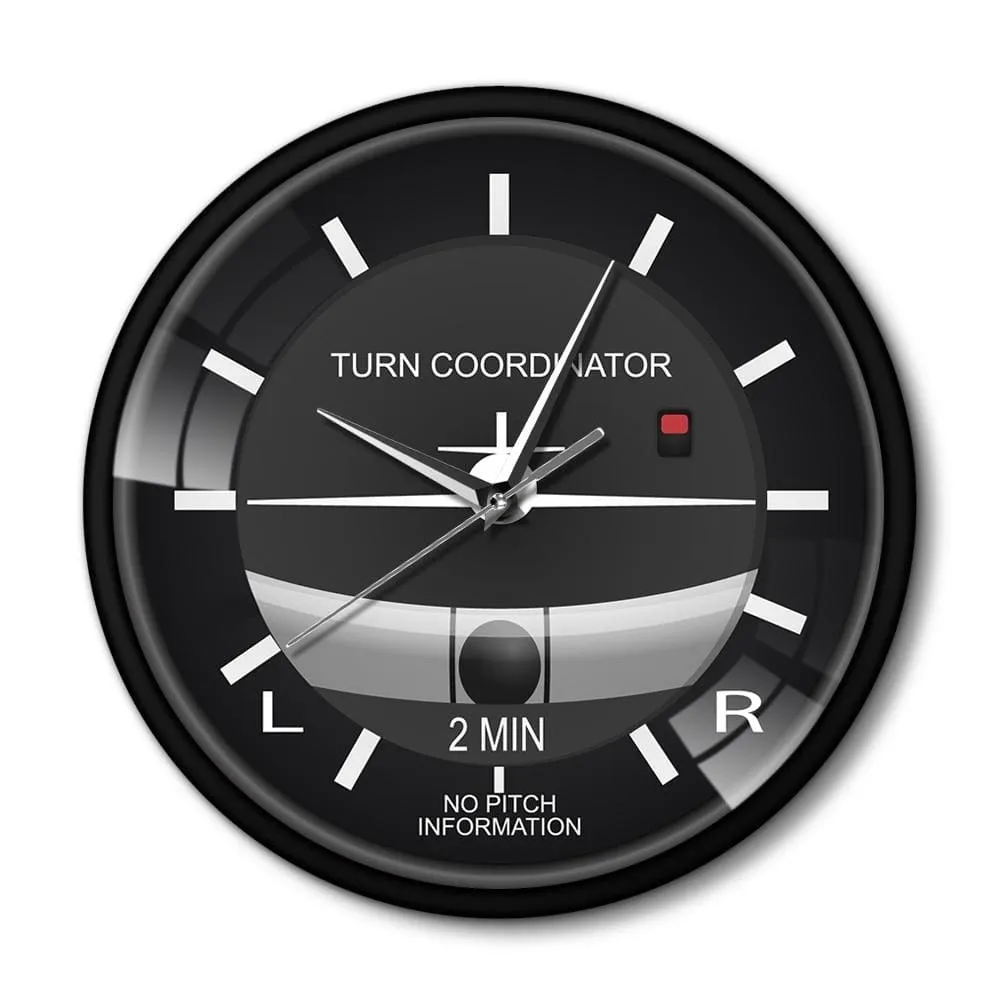 Aviation Classic Silent Non Ticking Wall Clock Aircraft Cockpit Style Face Wall
