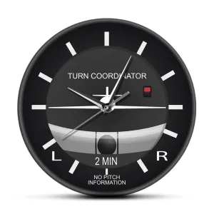 Aviation Classic Silent Non Ticking Wall Clock Aircraft Cockpit Style Face Wall