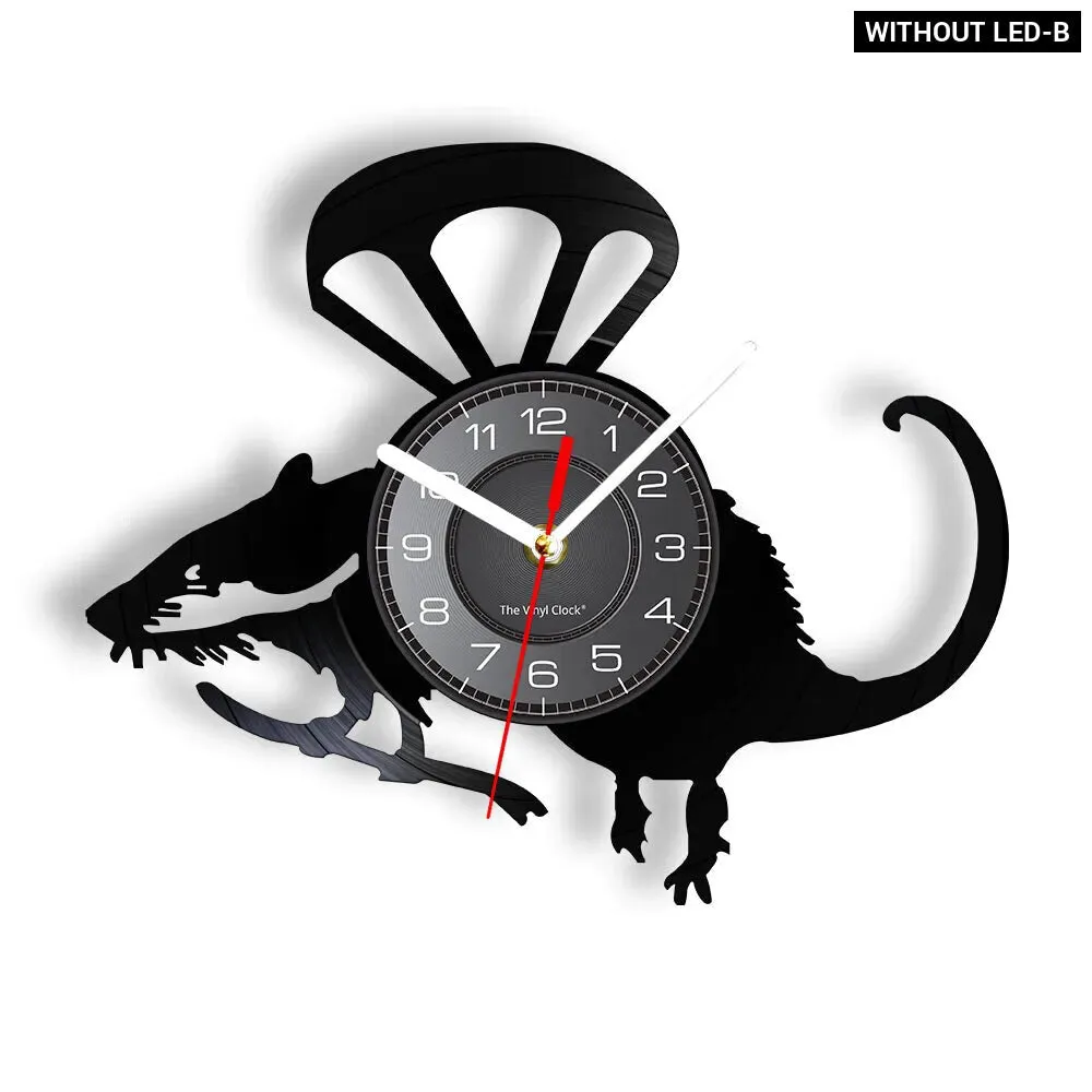 Charming Mouse and Cheese Vinyl Record Wall Clock