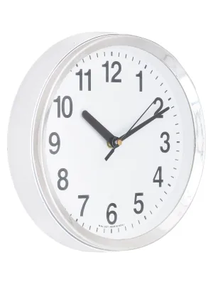 CHRONIKLE Beautiful Round Silver Color Plastic Case White Dial Analog Wall Clock for Living Room Home Decorations Office Gifts (Size: 20 x 4.5 x 20 CM | Weight: 278 Gram)