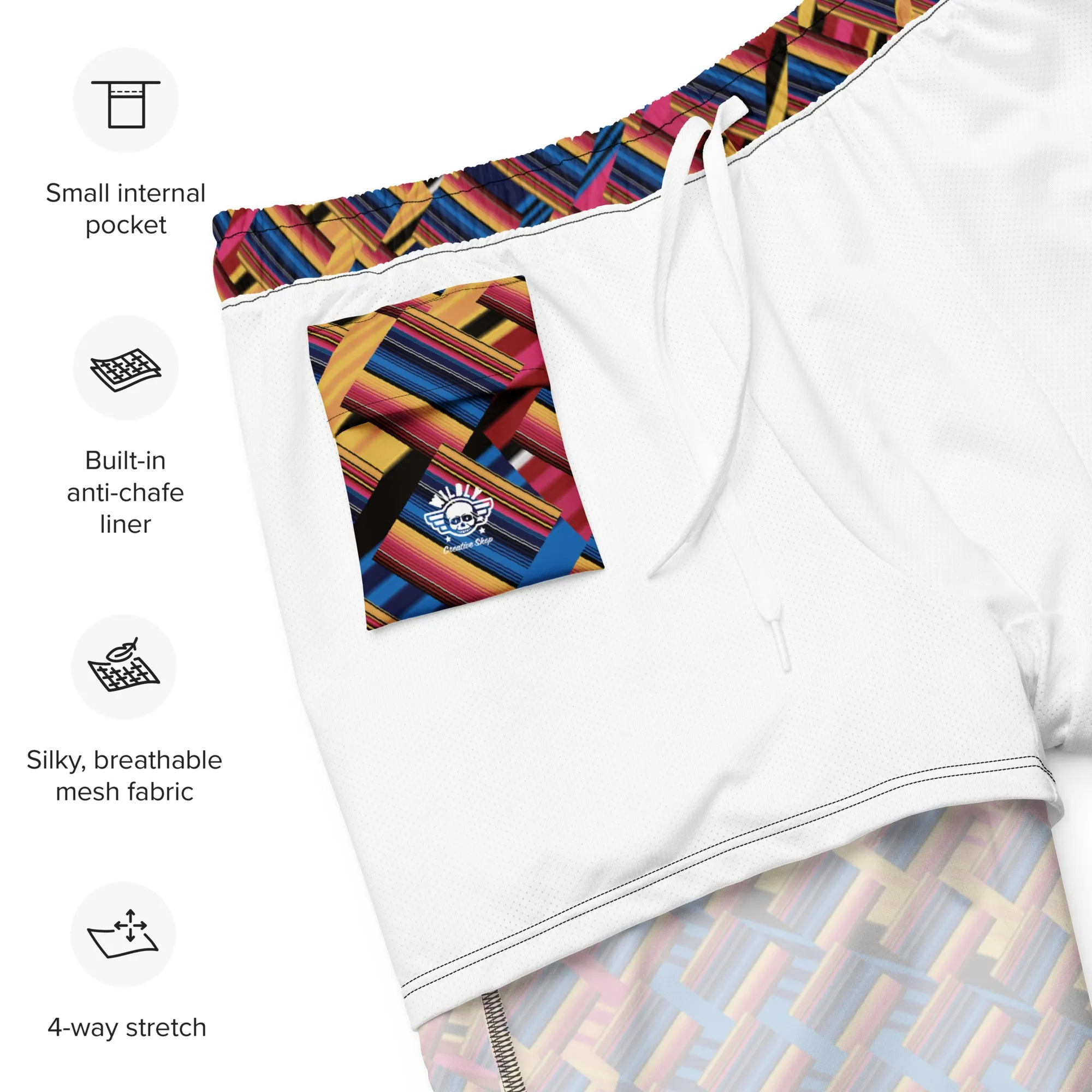 Colored Lines Men's swim trunks