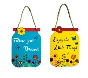 Create Crafts jar Wooden Home Decor Items Wall hangings for Home Decoration | Door Hanging Wall Hanging Decor | Wall Decoration Items for Living Room | Decorative Items (Two Color)