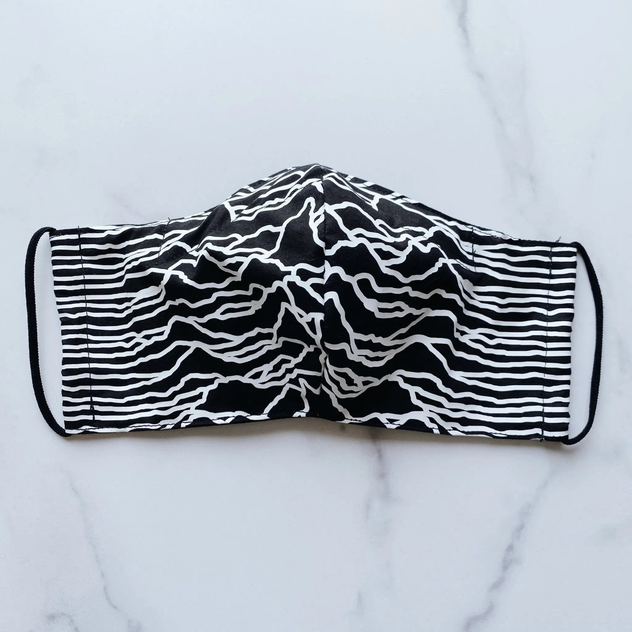 Dark Waves Fabric Face Mask with Filter Pocket and Nose Wire