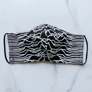 Dark Waves Fabric Face Mask with Filter Pocket and Nose Wire