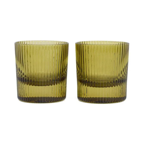 Heres How Scout Lowball Glass Olive (Set of 2)