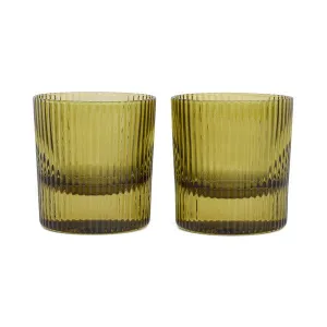 Heres How Scout Lowball Glass Olive (Set of 2)