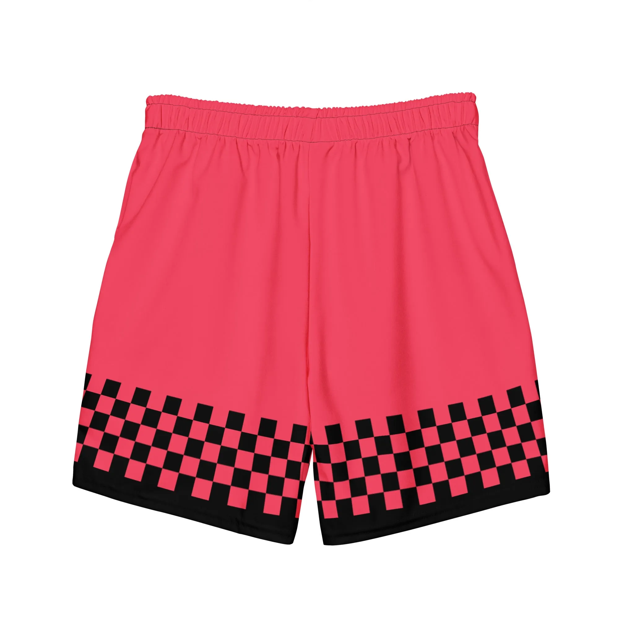 Hot Pink Checkerboard Men's swim trunks