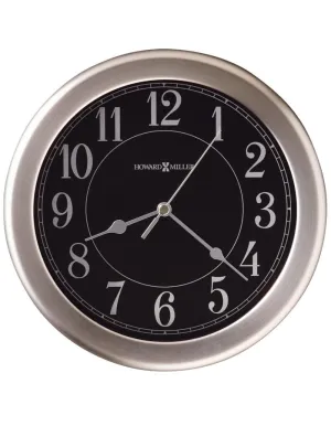 Howard Miller Libra Round Wall Clock - Nickel Finish - Black Dial