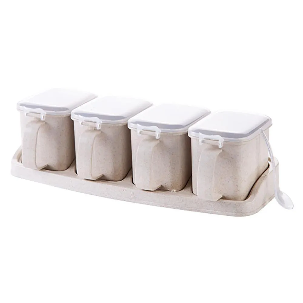 Kitchen Wheat Straw Salt / Pepper Jars Set