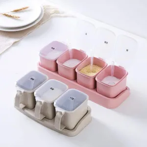 Kitchen Wheat Straw Salt / Pepper Jars Set