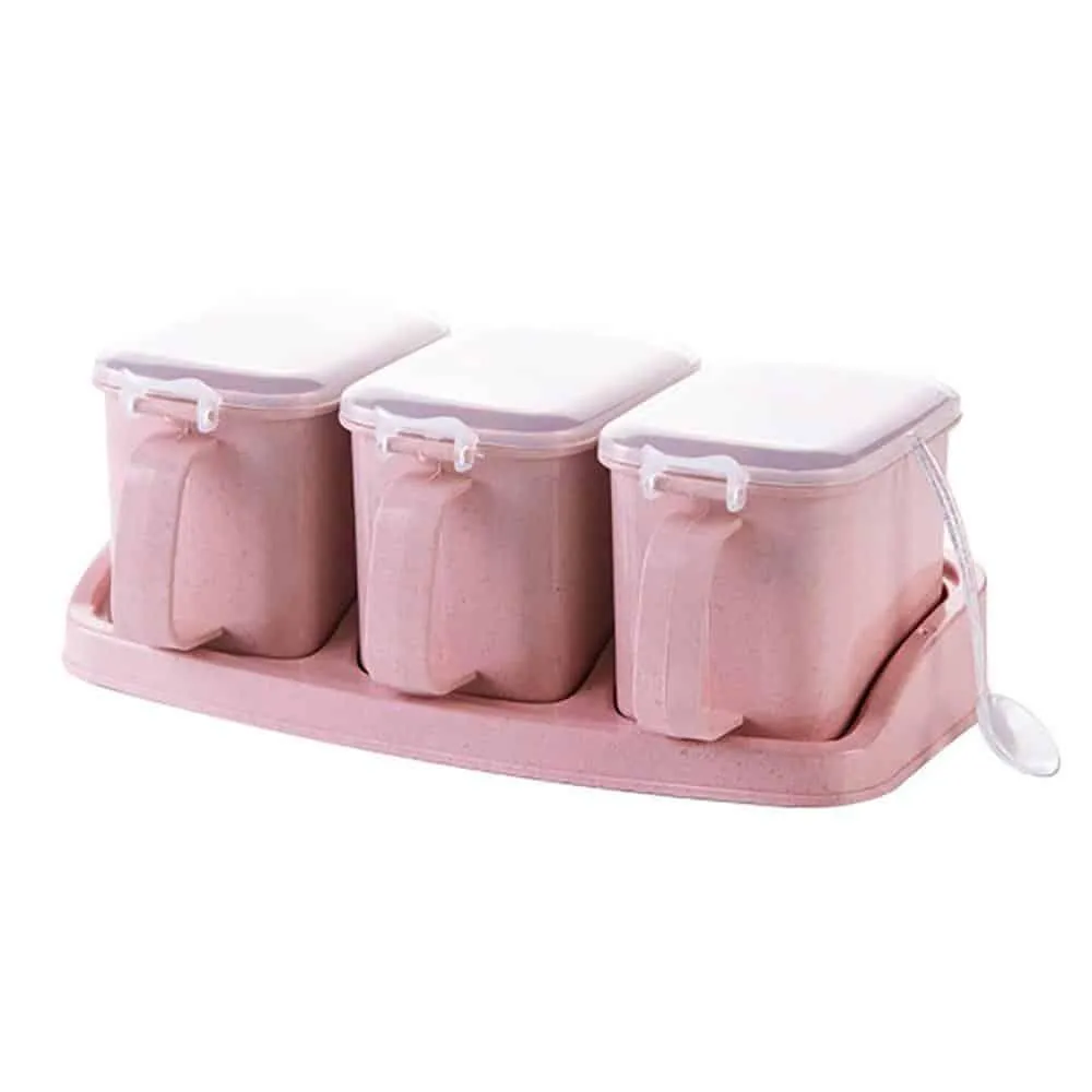 Kitchen Wheat Straw Salt / Pepper Jars Set
