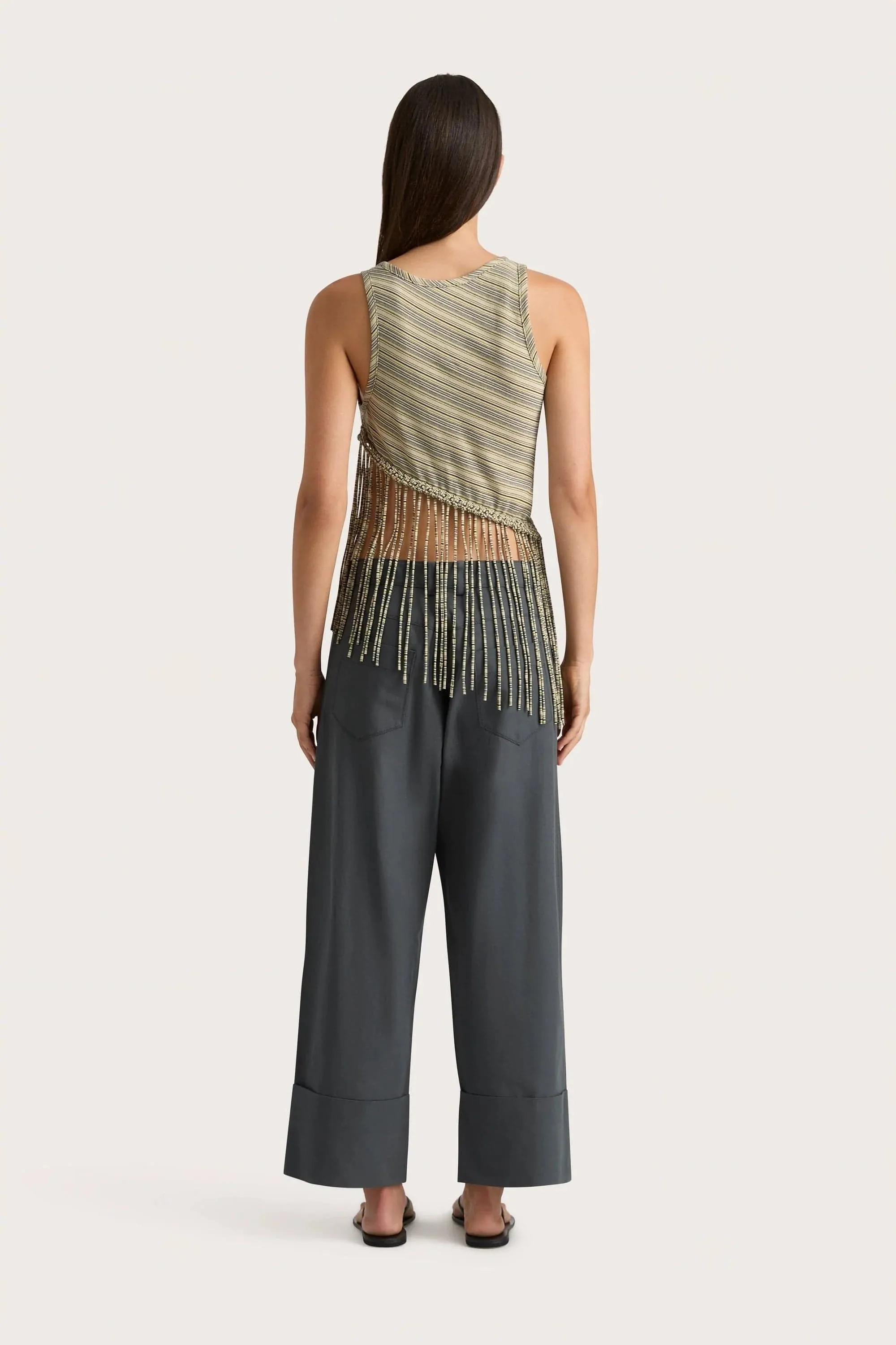 Maceio Top Lemon Navy Stripe - Final Sale