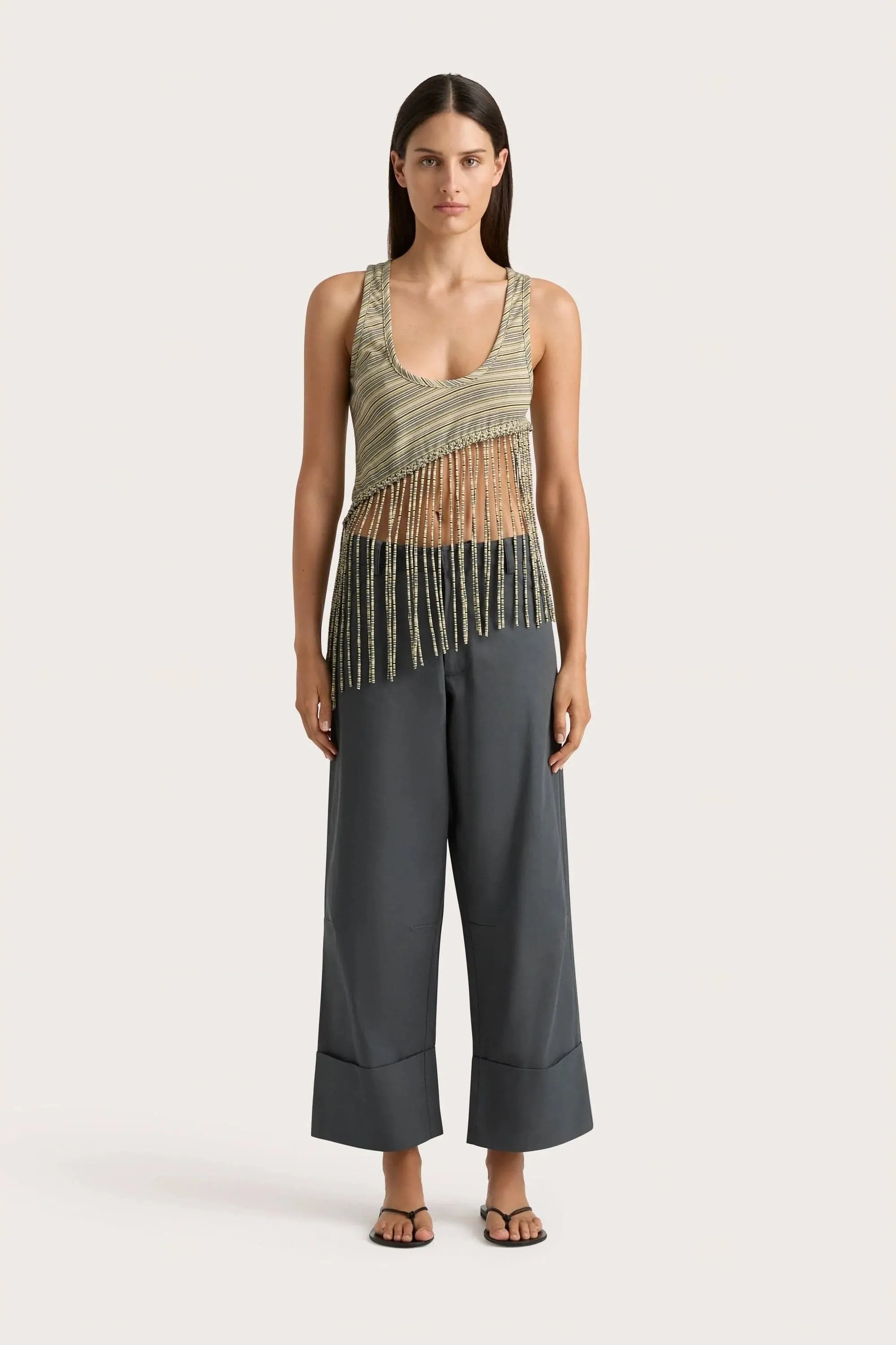 Maceio Top Lemon Navy Stripe - Final Sale