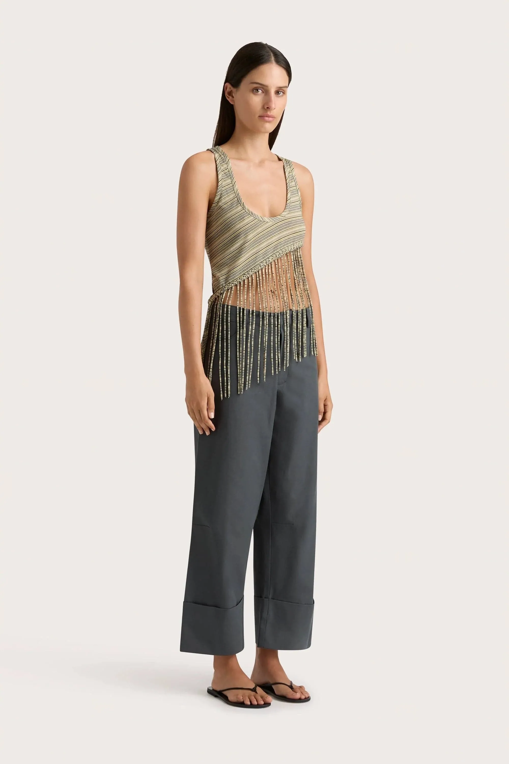Maceio Top Lemon Navy Stripe - Final Sale