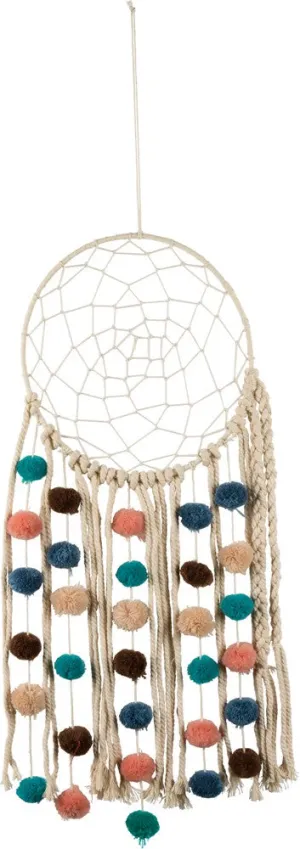 Macrame Dream catcher w/POMs