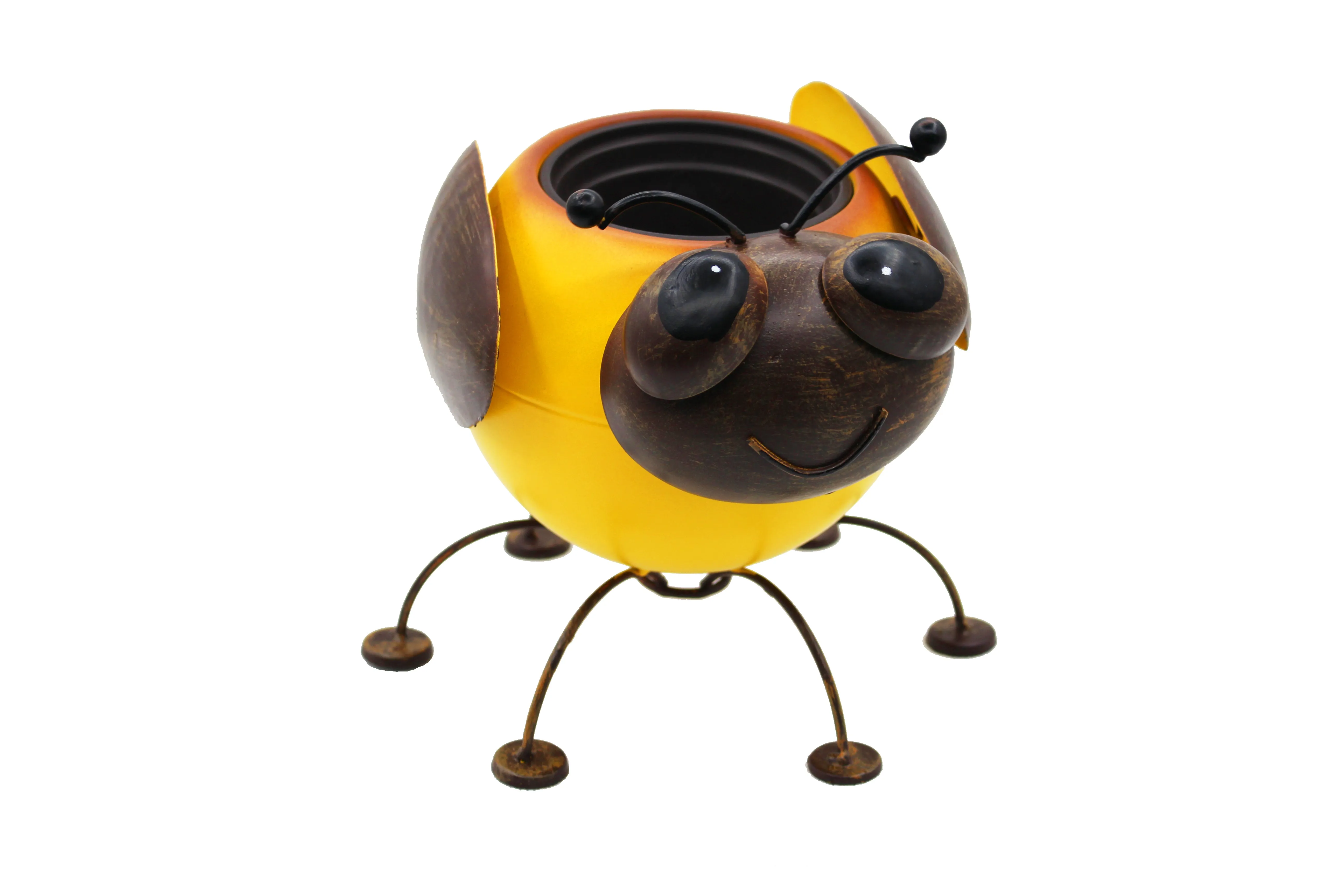 Metal Planter Bumble Bee with Pot Liner for Succulent Cacti Small Plants