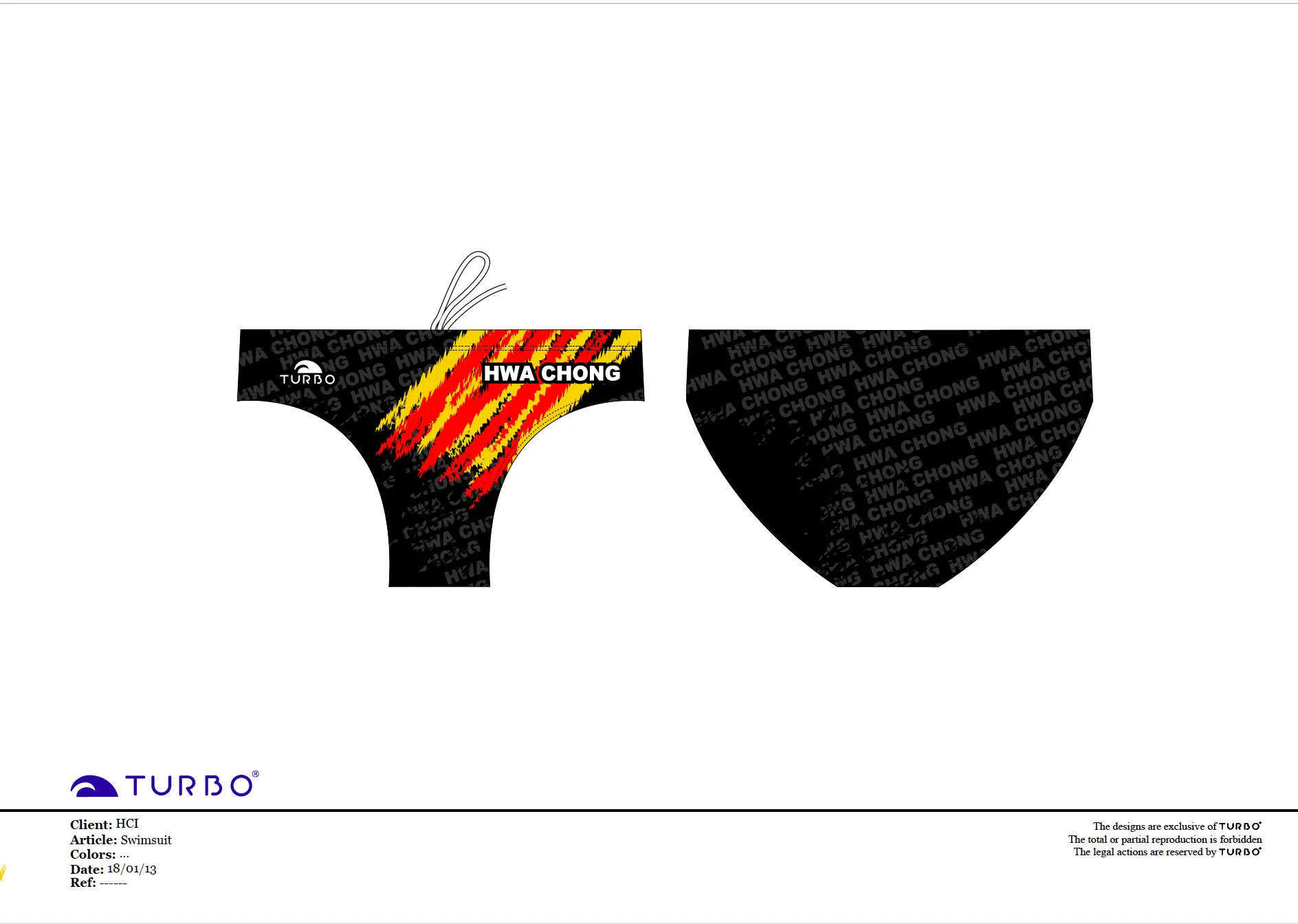 Past Custom Designed - HCI 2013 Boys/Men WP Trunks No Name (Pre-Order)