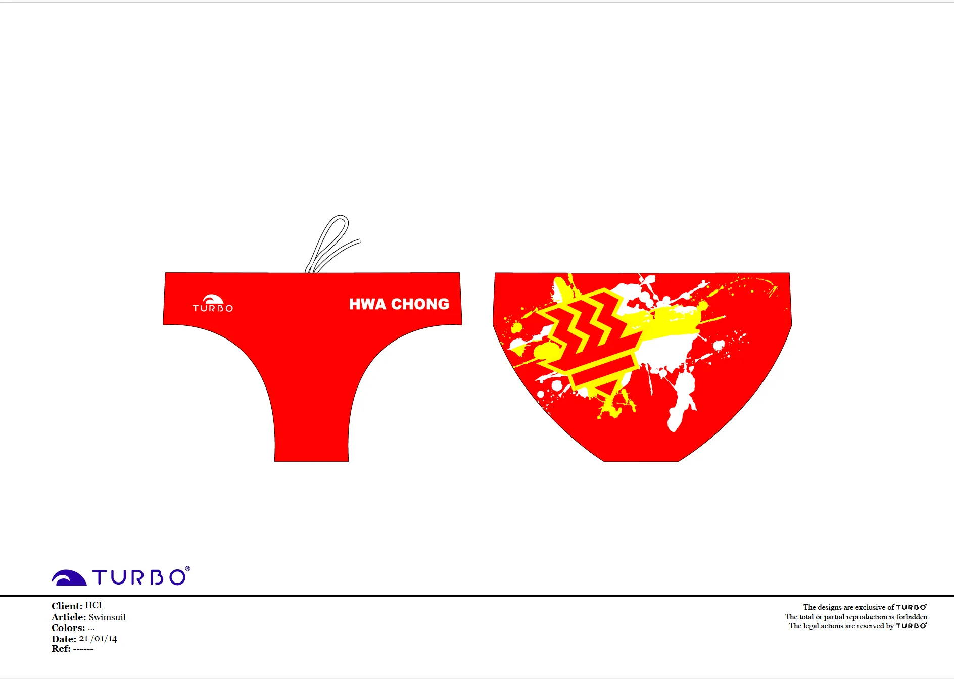 Past Custom Designed - HCI 2014 Boys/Men WP Trunks No Name (Pre-Order)