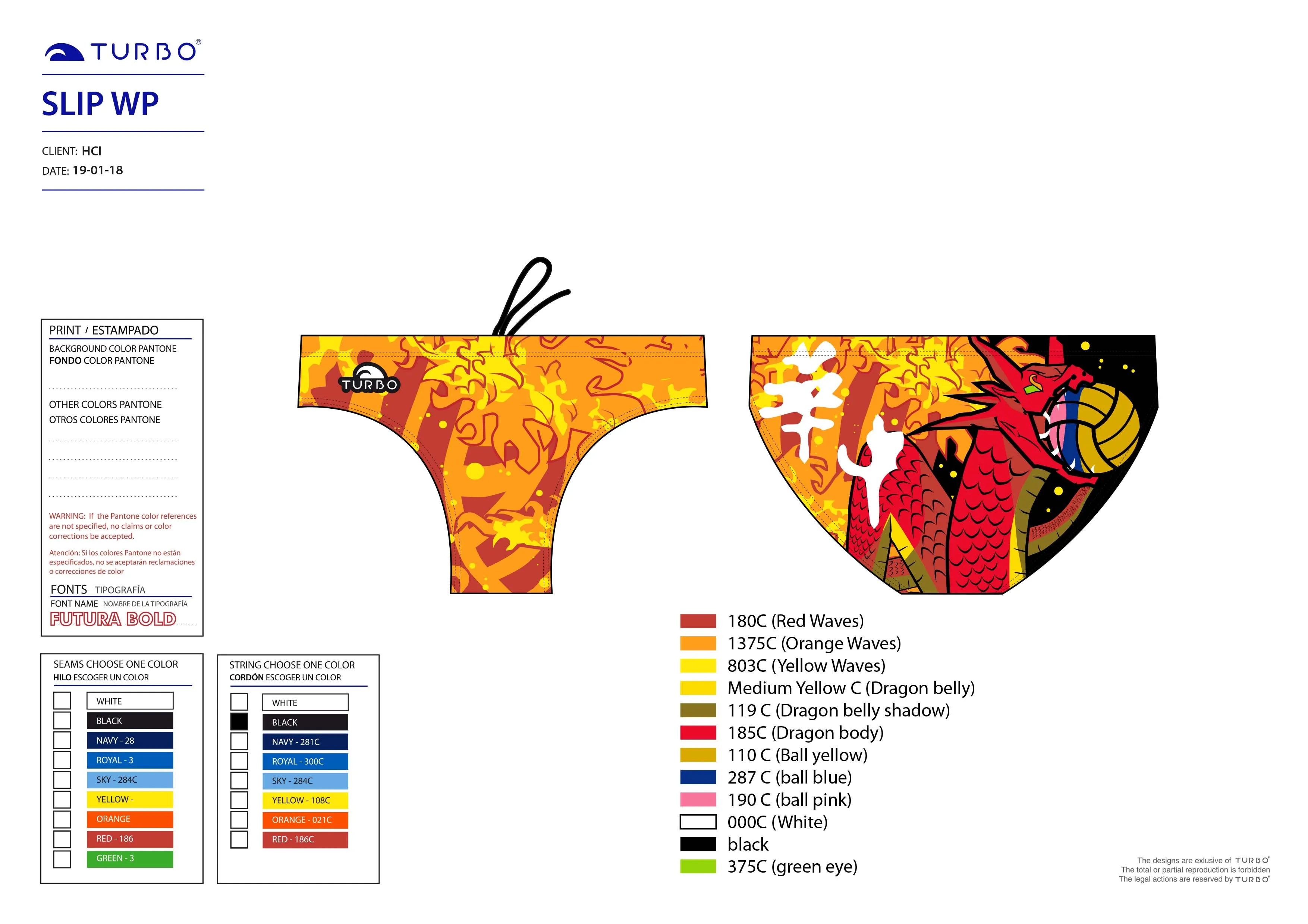 Past Custom Designed - HCI 2018 Boys/Men Swimming Trunks No Name (Pre-Order)