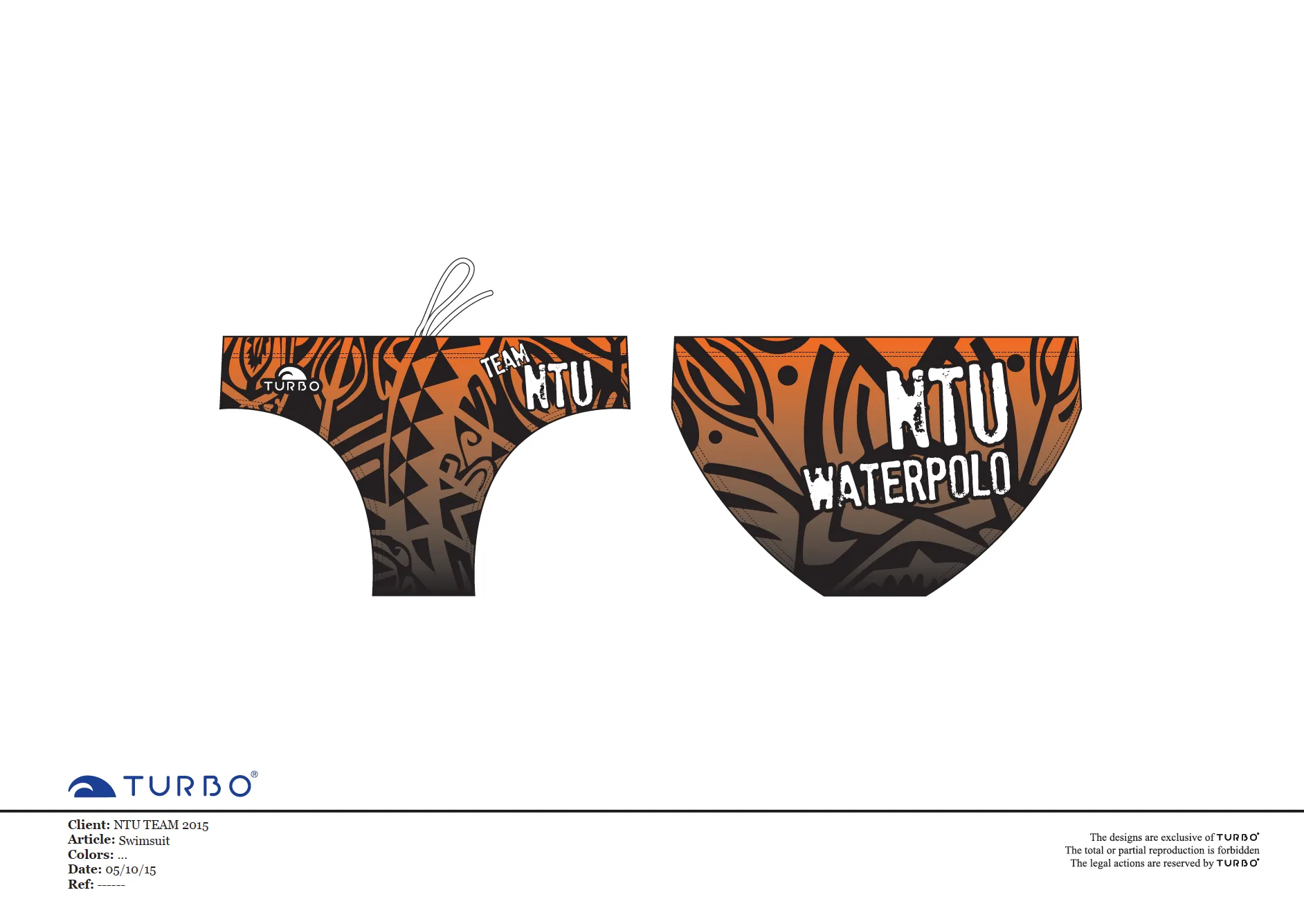 Past Custom Designed - NTU 2015 Boys/Men Swimming Trunks without Name (Pre-Order)