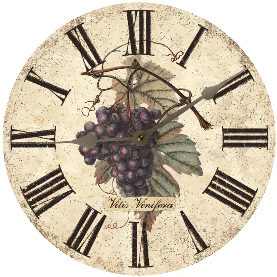 Purple Wine Grapes Clock- Wine Grapes Wall Clock