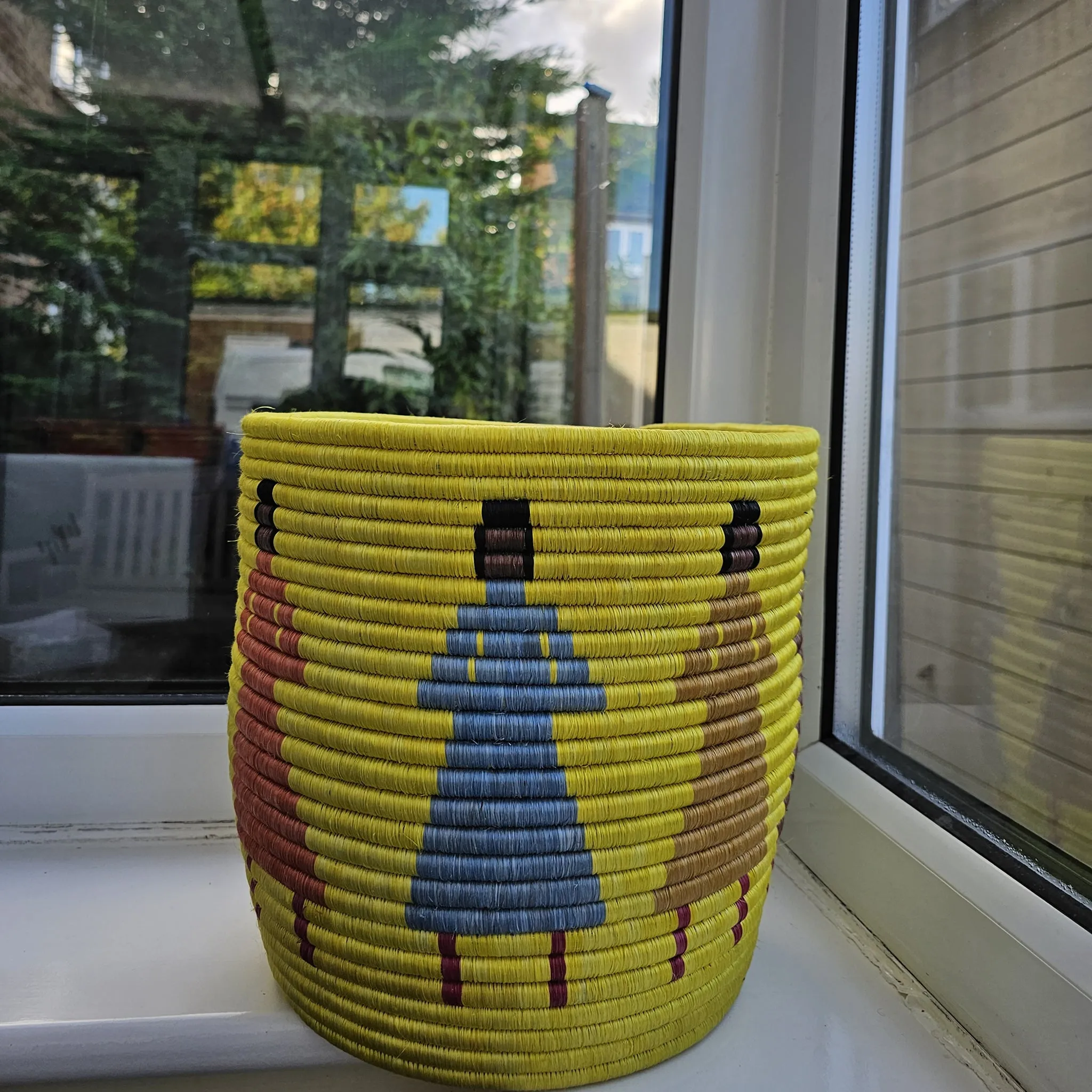 Rwandan Planter Basket - Yellow African Basket - Ganza