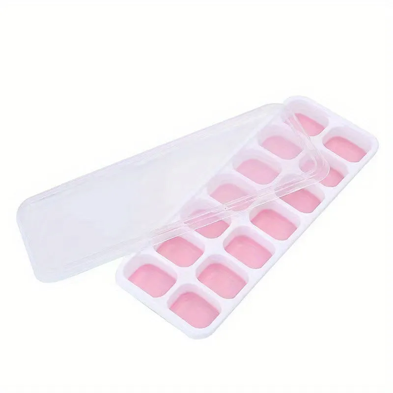 Silicone Ice Cube Trays with Lid EasyRelease Stackable Design
