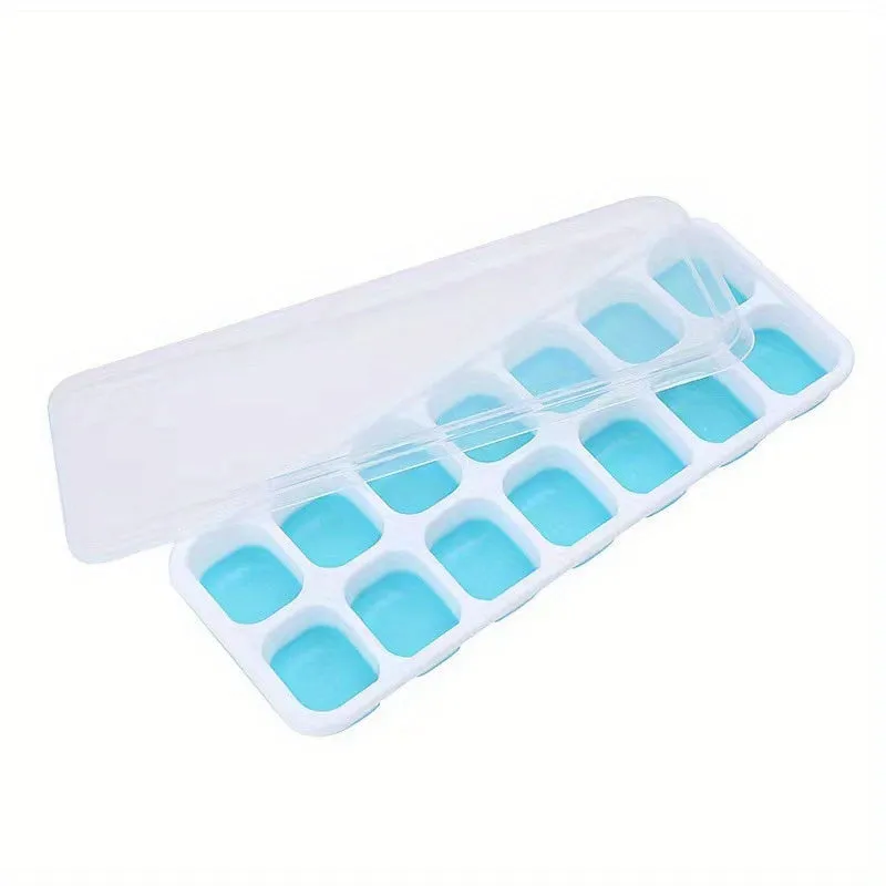 Silicone Ice Cube Trays with Lid EasyRelease Stackable Design