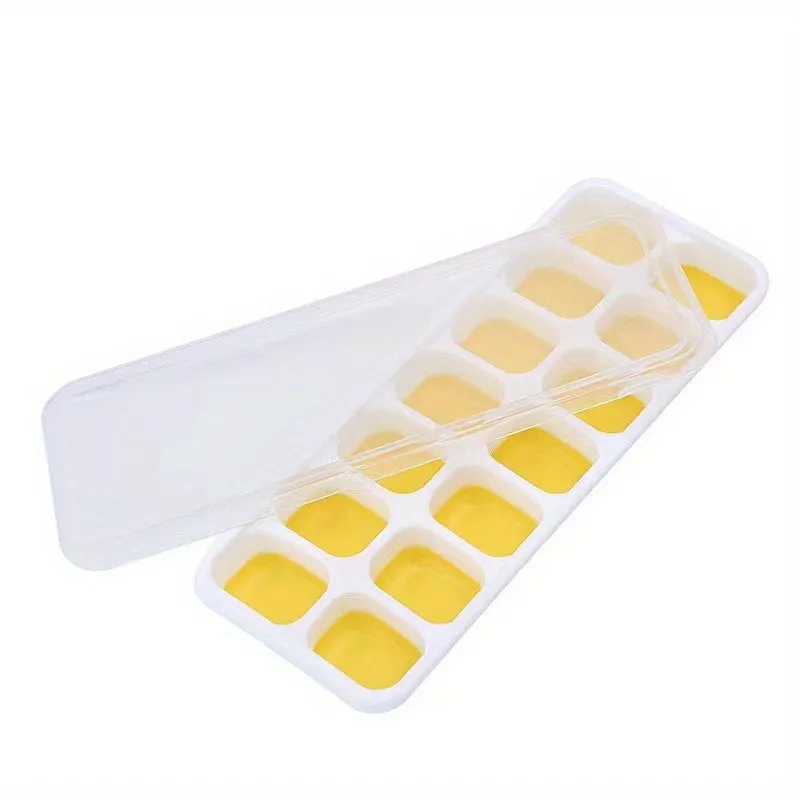 Silicone Ice Cube Trays with Lid EasyRelease Stackable Design