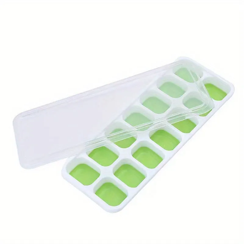 Silicone Ice Cube Trays with Lid EasyRelease Stackable Design