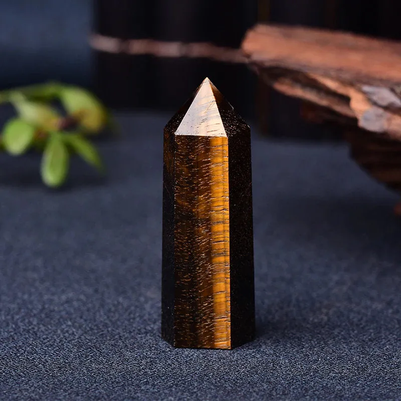 Tiger Eye Crystal Point, Self-standing Tiger Eye Tower Obelisk, Yellow Tiger Eye Wand Crystal Generator, Healing Quartz For Crystal Grid