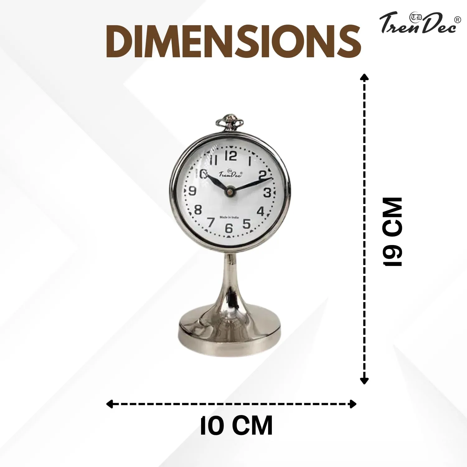 TrenDec Globe Shape Table Clock | Clock Showpieces | Home Decor Item | Table Clock | ShowPiece for Home Decor | Decorative Showpiece for Livingtoom Office & Bedroom | Tableware Decorative Item Silver