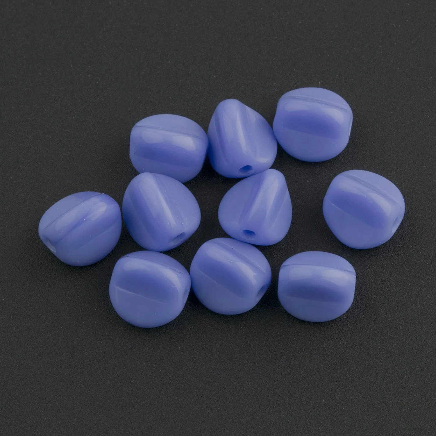 Vintage Czech-3 sided bead. 6mm. Pkg of 10. B11-BL-0498