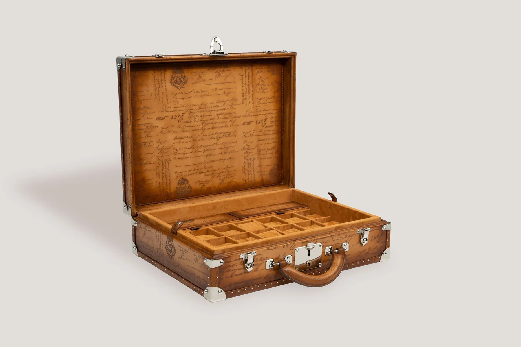 Watch Trunk - Parchment Patina Honey Brown