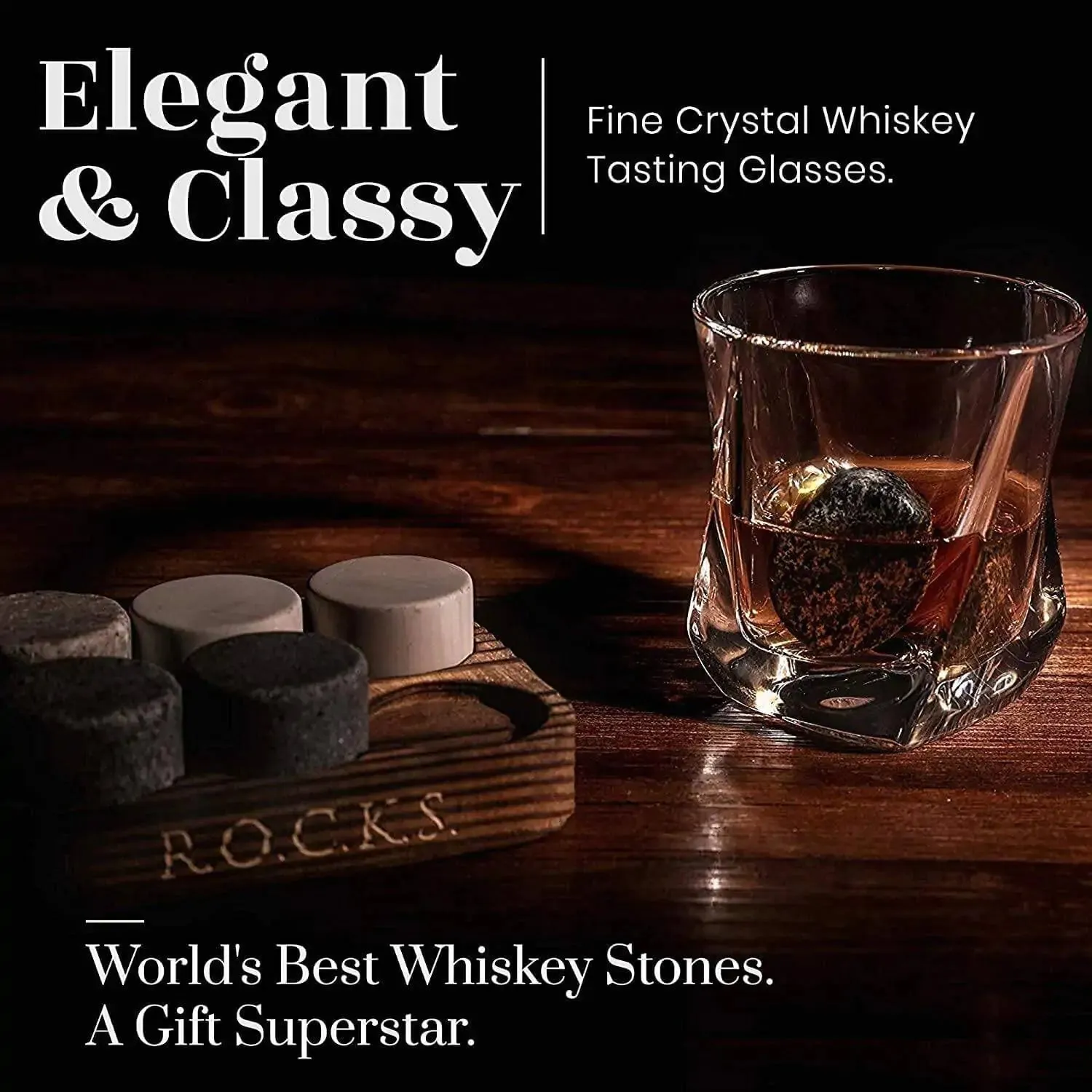 Whiskey Stones & Twist Glass Edition
